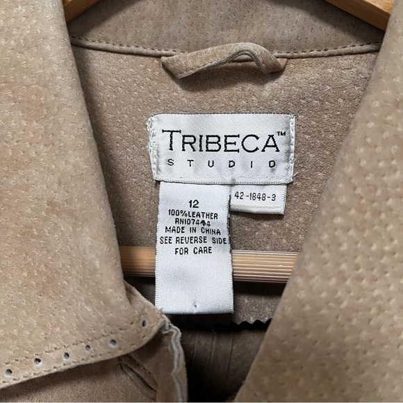 VINTAGE Tribeca Genuine Suede Unlined Boho Western Jacket size 12 runs small - Picture 3 of 10